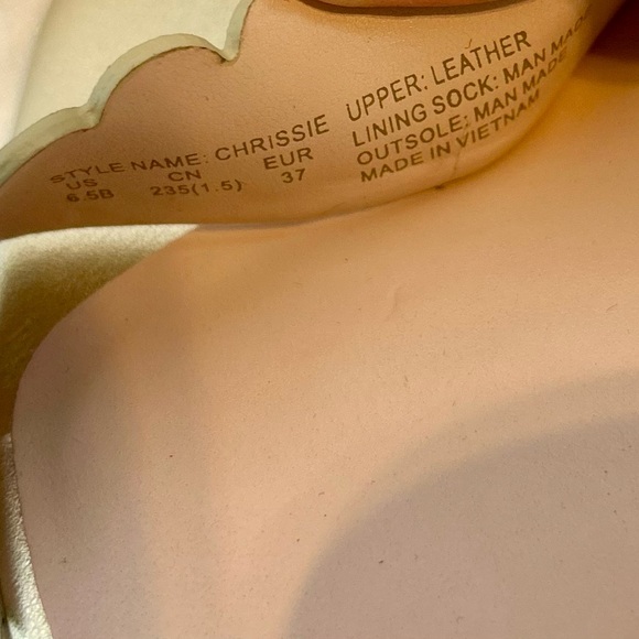 New Kate Spade Chrissie Gold Scalloped heeled Sandals / size 6.5 - Picture 12 of 13